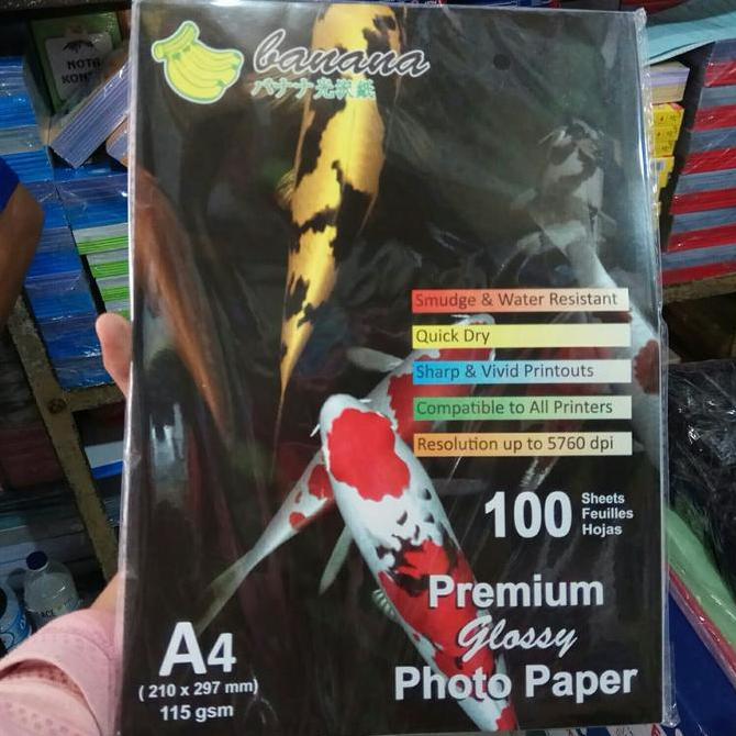 Banana Premium Glossy Photo Paper 115 gram (isi 100 lembar)
