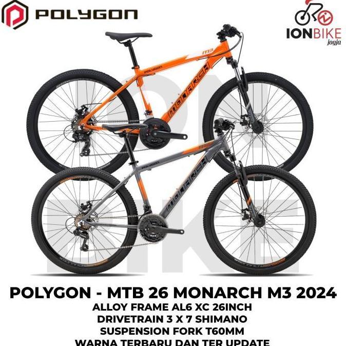 Terlaris Sepeda Mtb 26 Inch Polygon Monarch M3 Terbaru New Color Frame Alloy Ringan Monarch 3 Gunung