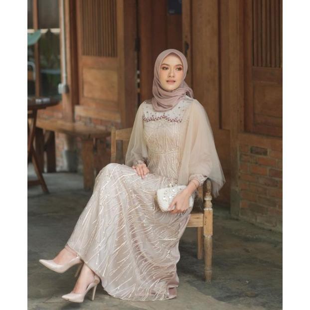 Saless Couple Gamis Luna Dress Modern Baju Syari Busana Muslim Sarimbit Ramadhan Kondangan Baju Pasa