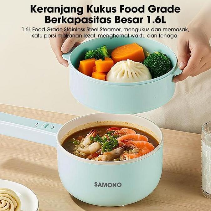 Ready [ Ibnu Wardani X Samono ] Samono 2L Panci Listrik Serbaguna Multi Cooker Anti Lengket 300W/600