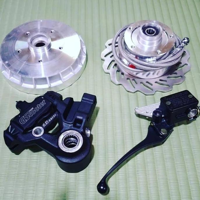 Promo Adaptor cakram set ring 12 depan belakang untuk vespa classic by GS Diskon