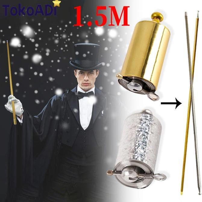 SINLOWY 150Cm Tongkat Sulap Ajaib Sihir Besi Metal Mainan Anak Laki Laki Perempuan Appearing Metal C