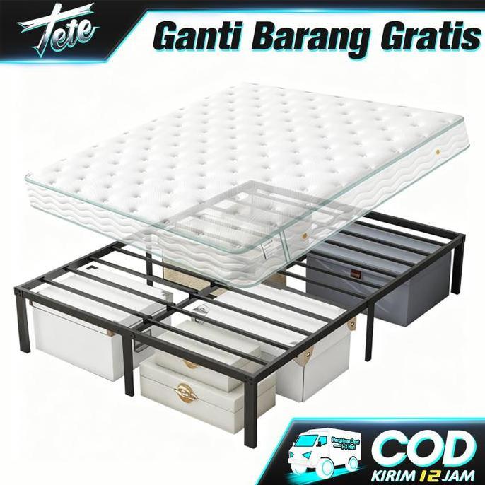 QWEKLY TETE_3 [ Garansi lima tahun ] Ranjang Besi Tempat Tidur Dipan Tempat Tidur Ranjang Besi Dipan