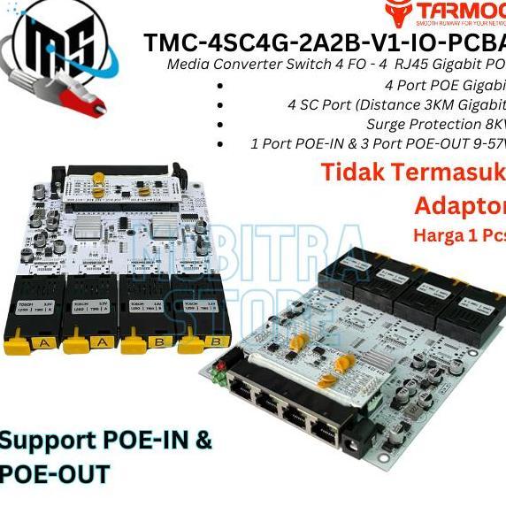 TERBARU - Tarmoc TMC-4SC4G-2A2B-V1-IO-PCBA | Media Converter 4 FO 4 LAN / 4FO 4LAN 4SC 4LAN 4 SC 4 L