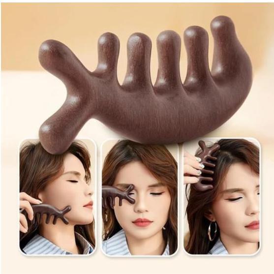 XERANA Sisir Terapi Kepala Untuk Terapi Pijat Kepala Alat Pijat Sisir Pijat Kepala Bahan Kayu