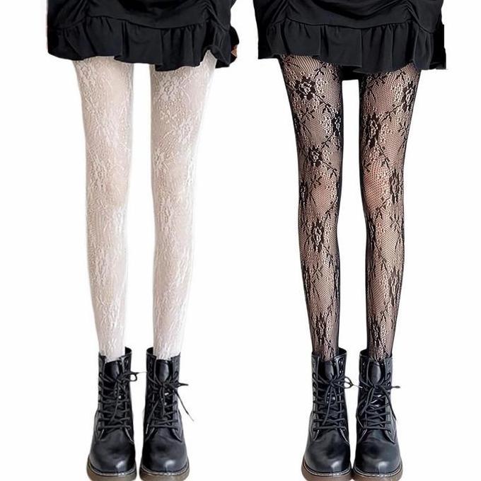 AKARAY Stoking Untuk Bunga Stocking Jaring Stocking Print Stocking Lace Pantyhose Motif Bunga Stokin