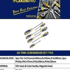 Obeng Set 7 Pcs Tembus Ketok Jet Jo Tool Lakoni Pro 701056 / Go Thru Screwdriver Set 7 Pcs Allshop