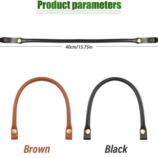 MONOLOZ Gagang Tas Wanita Tali Rajut & Kulit Sintetis - Handle Tote Bag DIY, Gantungan Tas Simpel Wa