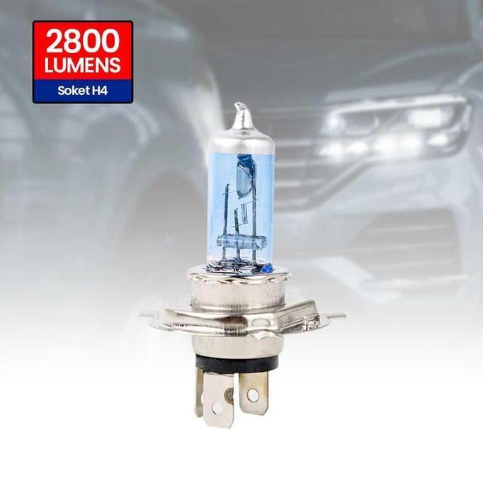 Lampu Halogen Biru Xenon H4 Mobil Headlamp Natural White 100/90W 1 PCS original