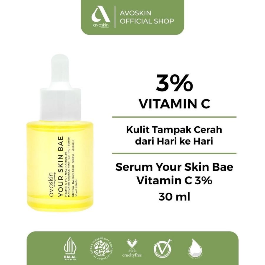 Avoskin Your Skin Bae Vitamin C 30ml || Serum Vitamin C Untuk Mengatasi Kulit Kusam, Flek Hitam