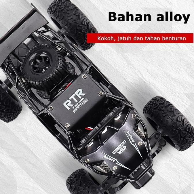 Wxyg- Mobil Remote Control Mobil Mainan Off Road Truk Logam Dual Motor + Lampu Led Rock Crawler Main