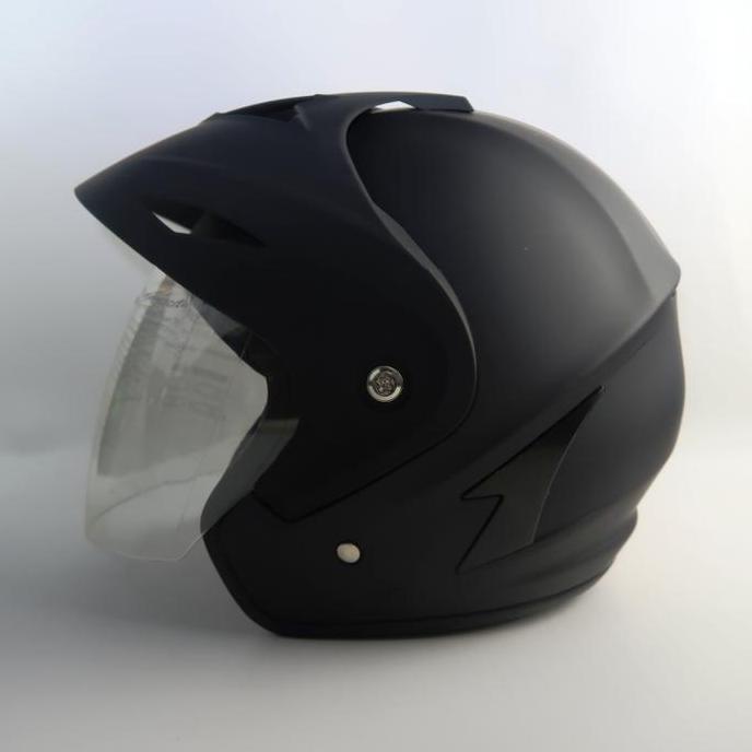 Helm 05 Ukuran Besar L - 2XL Solid Black Doff