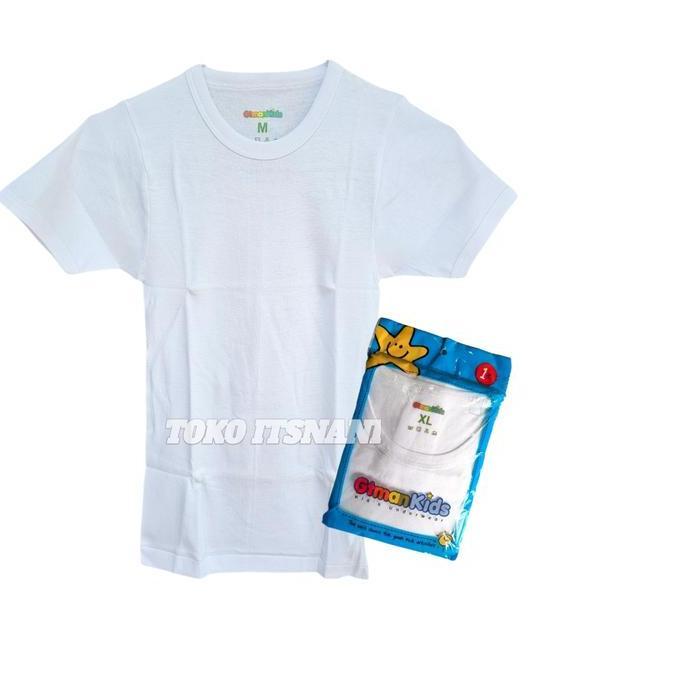 LA1 >> Kaos Oblong Anak Polos Gt Man Kids GTMK 03 | Atasan Putih Bahan Katun GtMan