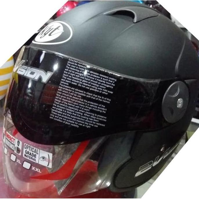 Helm KYT 2 VISION HITAM DOFF DOP MATT Black
