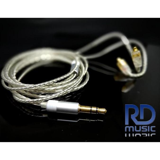 Promo kabel MMCX silver coated for IEM : shure, basic ie300, Pi 3.14 audio Diskon