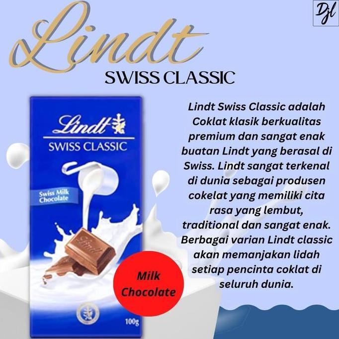 Lindt Swiss Classic Chocolate 100g Cokelat Swiss 1 Pcs Cemilan Food Snack Makanan Manis Dengan Varia