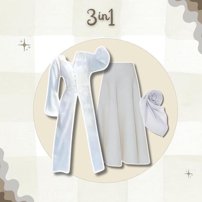 CAMILA ONESET 3IN1 TUNIK KONDANGAN KOREAN LOOK HIJAB OOTD REMAJA KEKINIAN GS