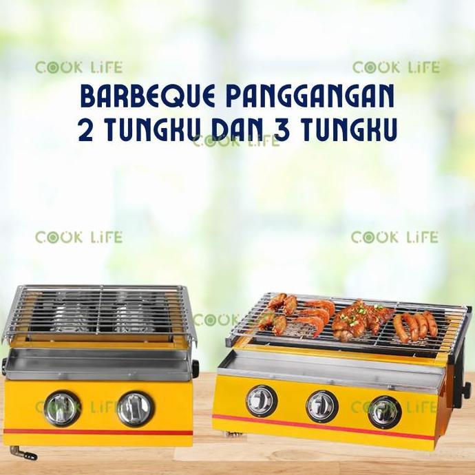 ZIFARAH1 - ALAT PEMANGGANG BARBEQUE MATSUNICHI 2 3 TUNGKU GRILLER TRIO BBQ GRILL PAKET REGULATOR GAS