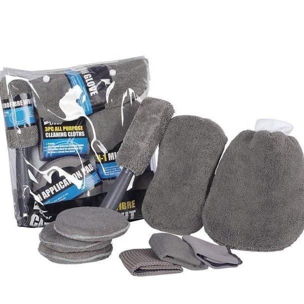 9 Pcs Car Wash Microfiber Set Kain Lengkap Lap Cuci Mobil Quality