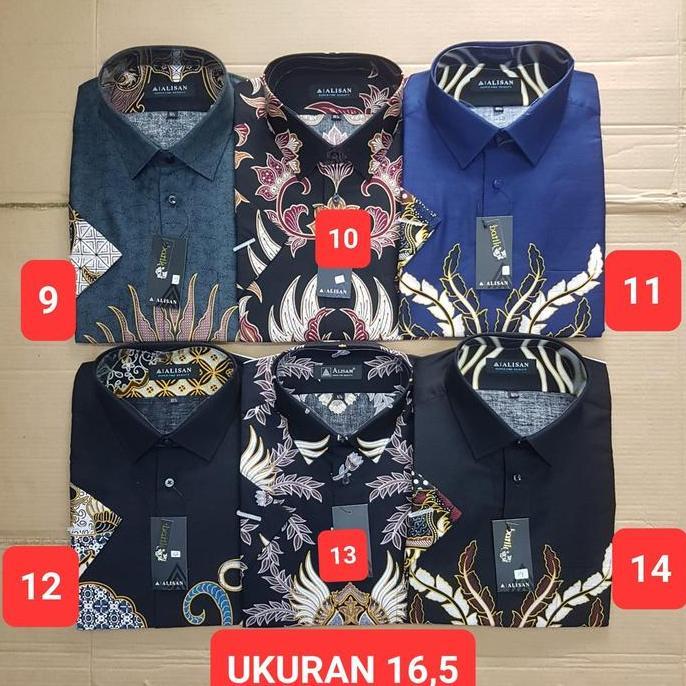 Kemeja batik Alisan lengan pendek original reguler fit uk 16,5 Terlaris