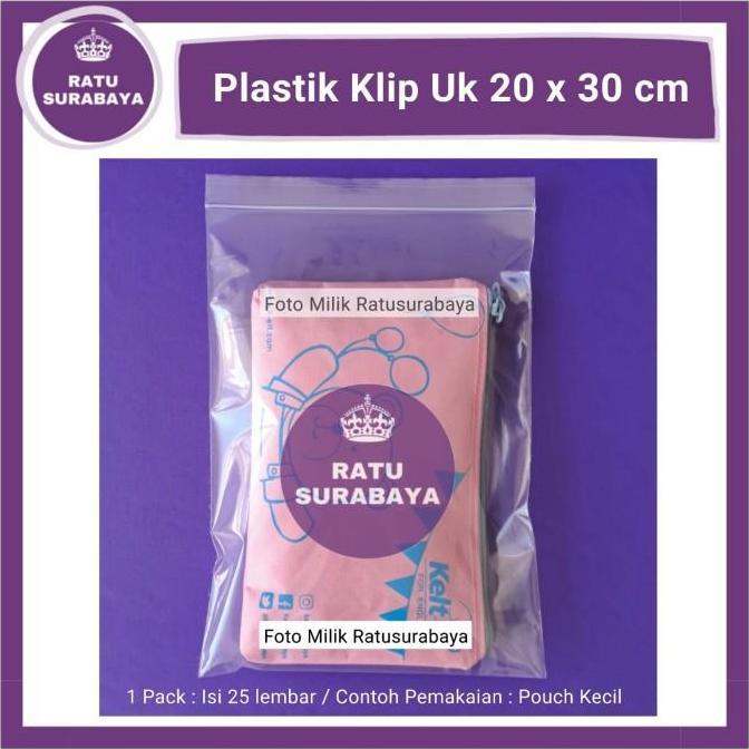 Plastik Zip Lock 20x30 Klip Ziplock Baju Clip Zipper Bening isi 25 pcs