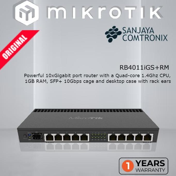 MIKROTIK ROUTERBOARD RB4011IGS+RM ORIGINAL DAN TERPERCAYA