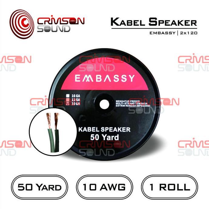Promo Kabel Audio 1 Roll 50 Yard AWG 10 Embassy 2x120 Diskon