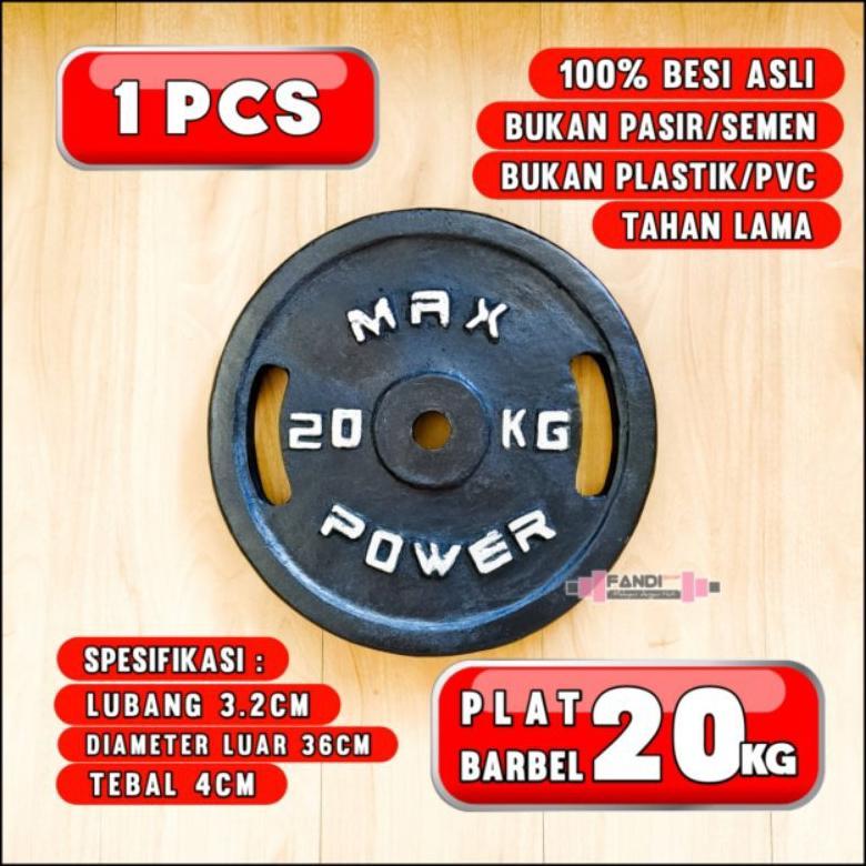 PLAT BARBEL 20KG 1PCS / PEMBERAT BARBEL 20KG