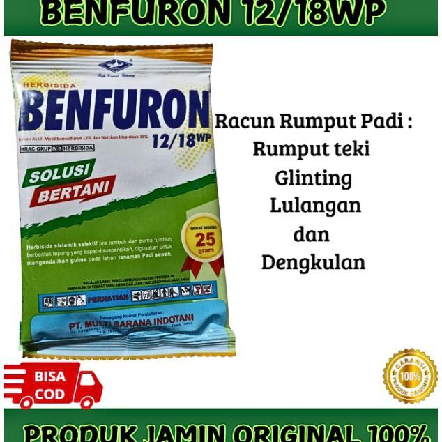 Bisa Cod Benfuron 12/18Wp  Herbisida Tanaman Padi 25 Gram / Obat Racun Rumput Teki, Glinting, Lulang