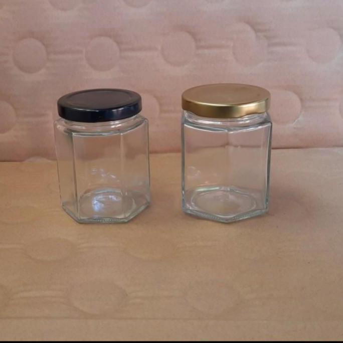 Jar kaca madu sambal hexagonal 190ml KHUSUS OJOL