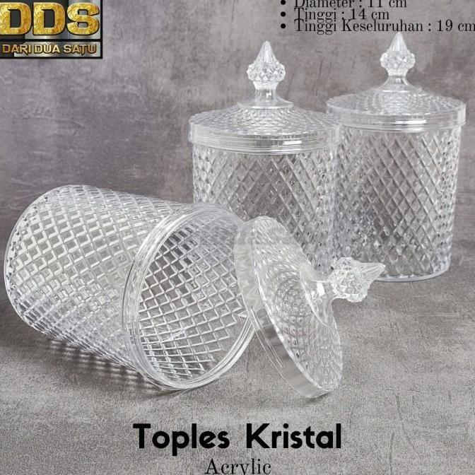Toples Kristal Akrilik Kue Kering Kacang Permen 1000 ML