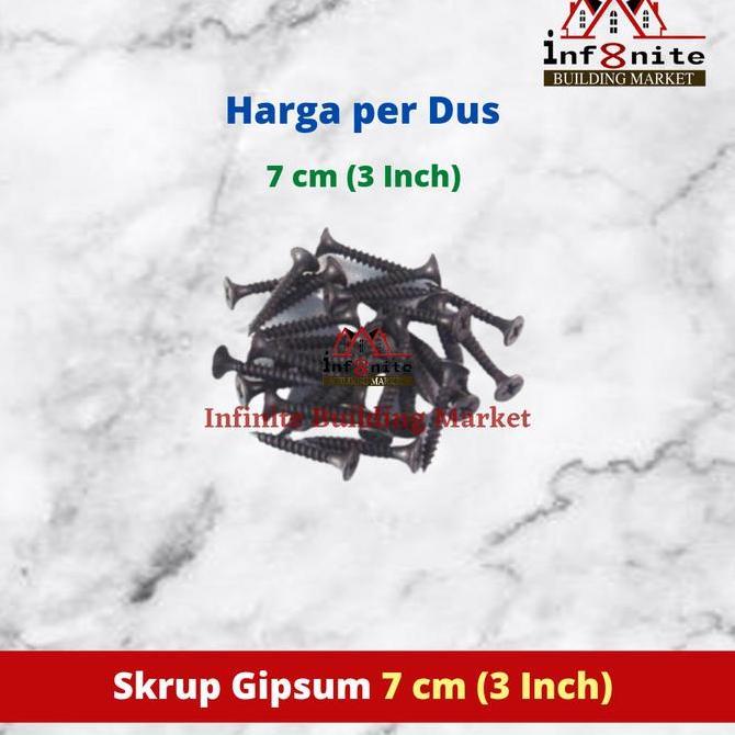 Skrup Gipsum Sekrup Gypsum Drywall Screws 7 cm 3 Inch 1 Dus