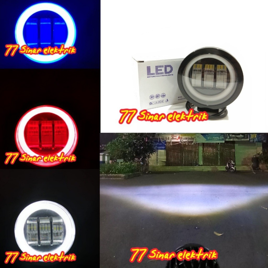 Lampu Tembak Led Cwl 3 Mata Led H Series Model Bulat Lensa 6D Lampu Tembak Sorot Led Motor Mobil