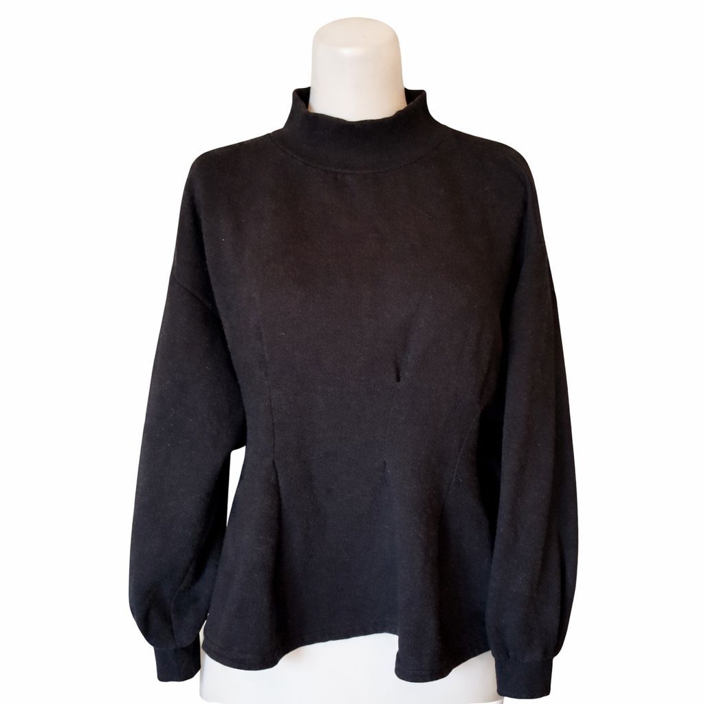 sweater wanita oversize hitam brand korea