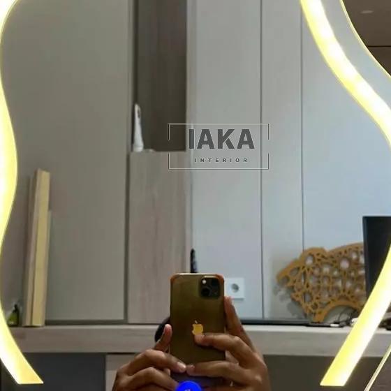 Cermin Meja Rias/Cermin Awan/Cermin Rias Led/Cermin Sandblast Led