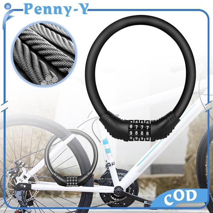 POALA 4 Digit Gembok Angka Panjang Kunci Gembok Sepeda Gembok Pagar Angka