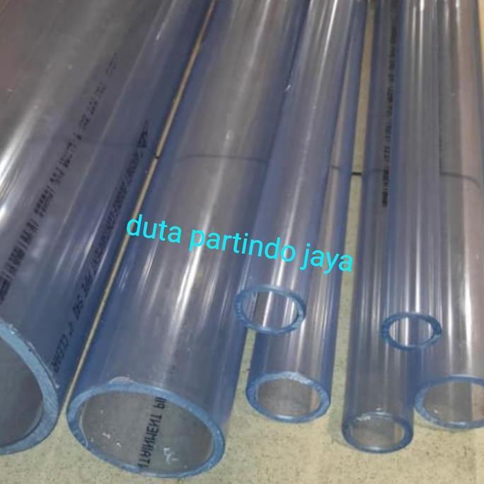 4 inch Pipa PVC Clear Transparan sch 40 ready