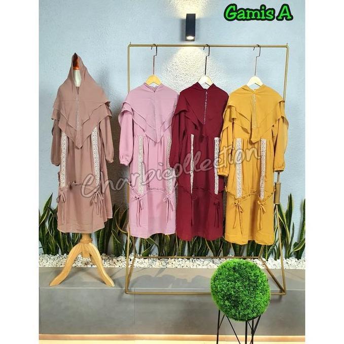 Gamis Ceruty Babydoll Anak Premium/ Gamis Ceruty Babydoll Renda/ Gamis Ceruty Babydoll Anak