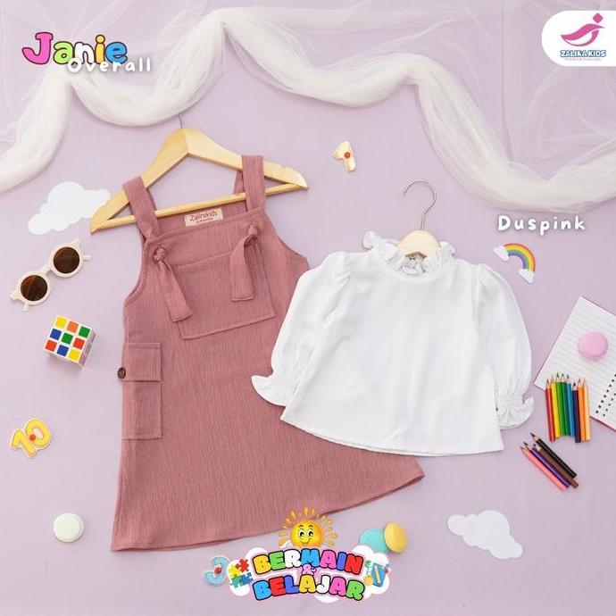 Jennie Overall Dress Anak Perempuan Terbaru Usia 6 Bulan Sampai 6 Tahun Original Zalira Kids / Baju 
