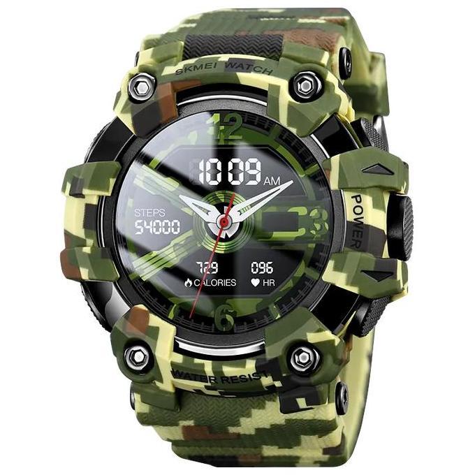 Sedia Jam Tangan Pria Smartwatch Skmei S231 Army Green Camo Water Resistant Smart | Original 100%