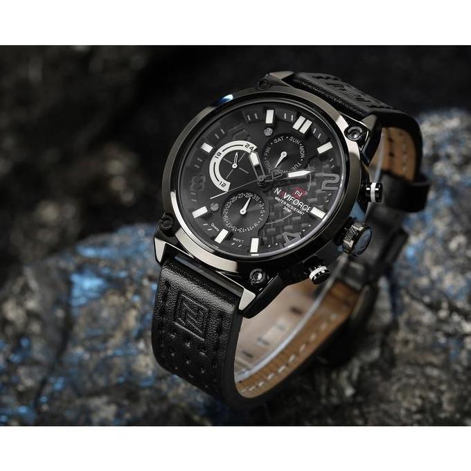 Sedia Naviforce Jam Tangan Analog Pria Nf-9068M Genuine Leather Strap | Original 100%