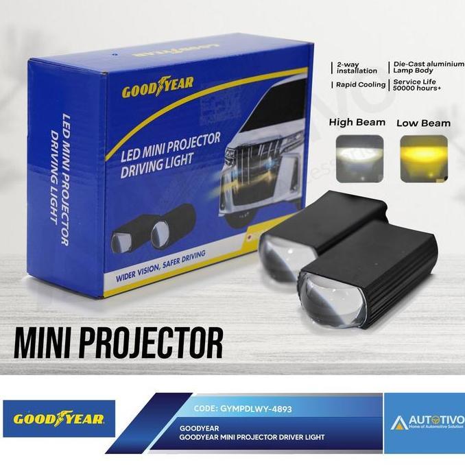 Goodyear Led Mini Projector Driving Light Murah
