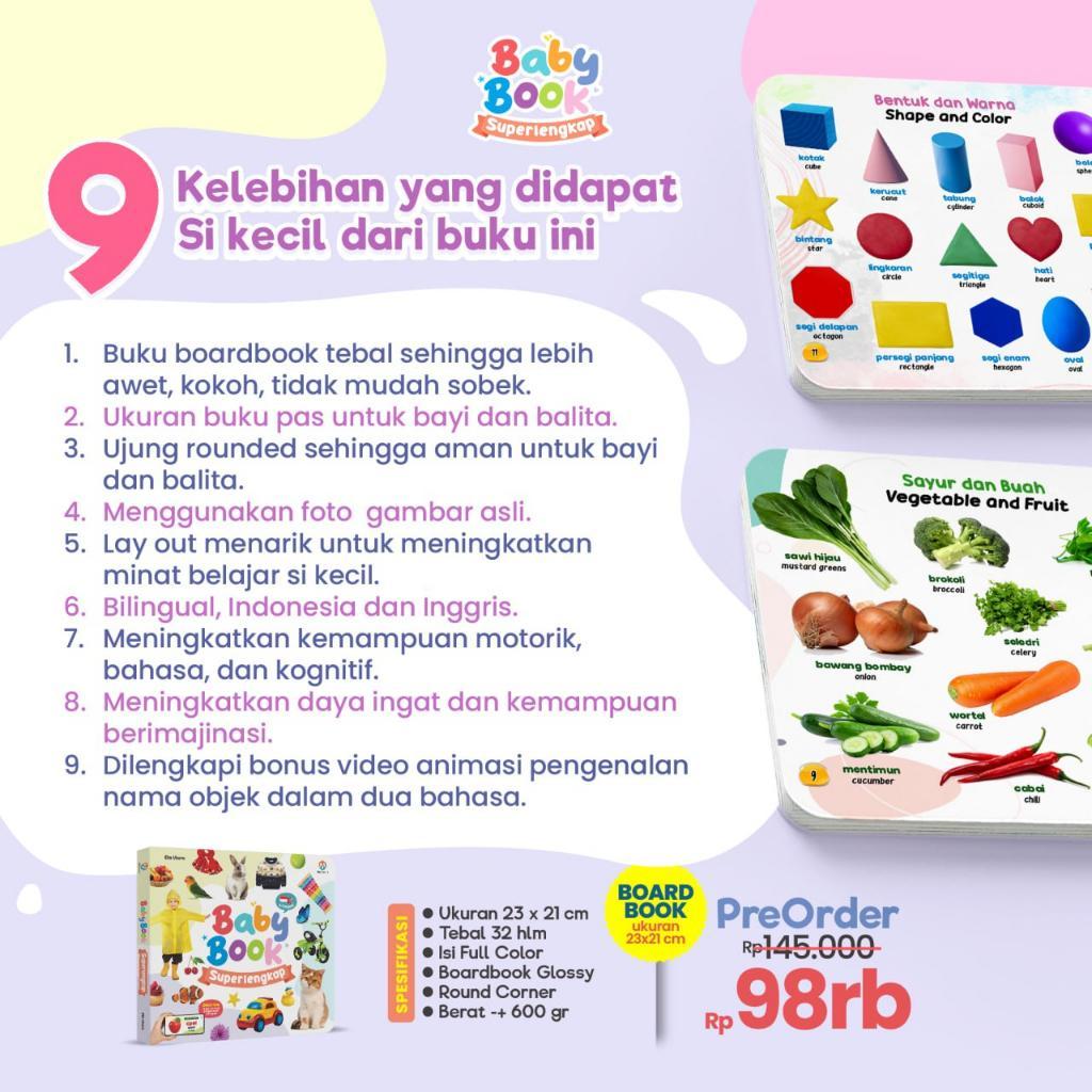 Buku Soft Baby Book Superlengkap Super Lengkap Sensory Newborn Journal English Series Anak Bayi 0 6 