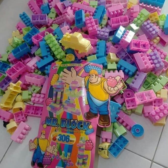 hermansyah_toba - mainan block balok susun mr block isi 306 ukuran besar
