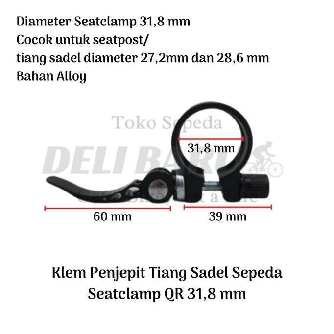 Murah Seatclamp seat clamp QR Alloy 31,8 mm seatpost 27,2 dan 28,6 sepeda MTB, lipat Non COD