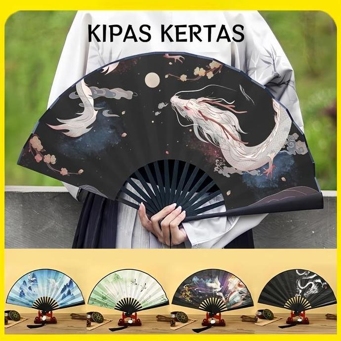 mantoalmarhum - kipas lipat cina/kipas lipat gaya kuno cina/kipas lipat sutra cina/kipas lipat sutra