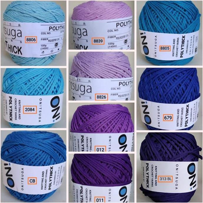 benang rajut polythick onitsuga Biru