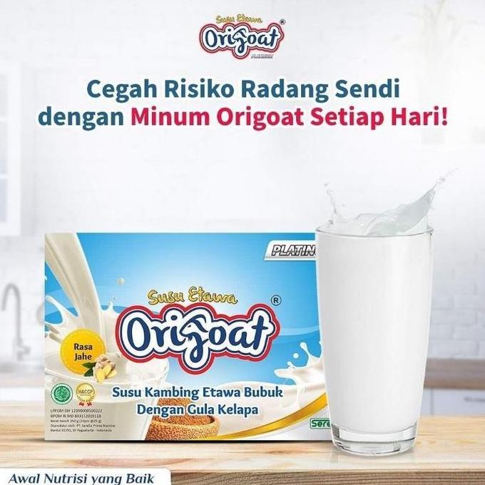 Susu kambing Etawa bubuk origoat platinum untuk tulang tinggi kalsium 250 gr.