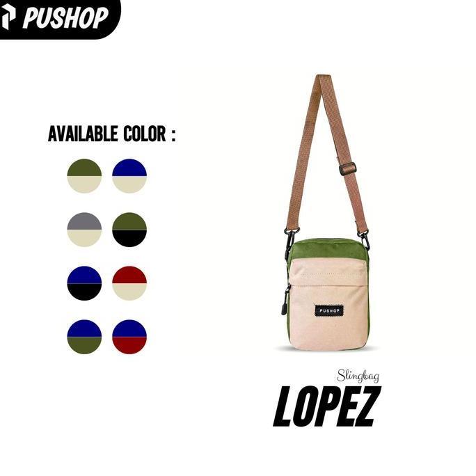 PUSHOP Tas Selempang Pria Wanita LOPEZ - Tas Selempang Kecil Pria Wanita Sling bag Mini Uniseks Komb