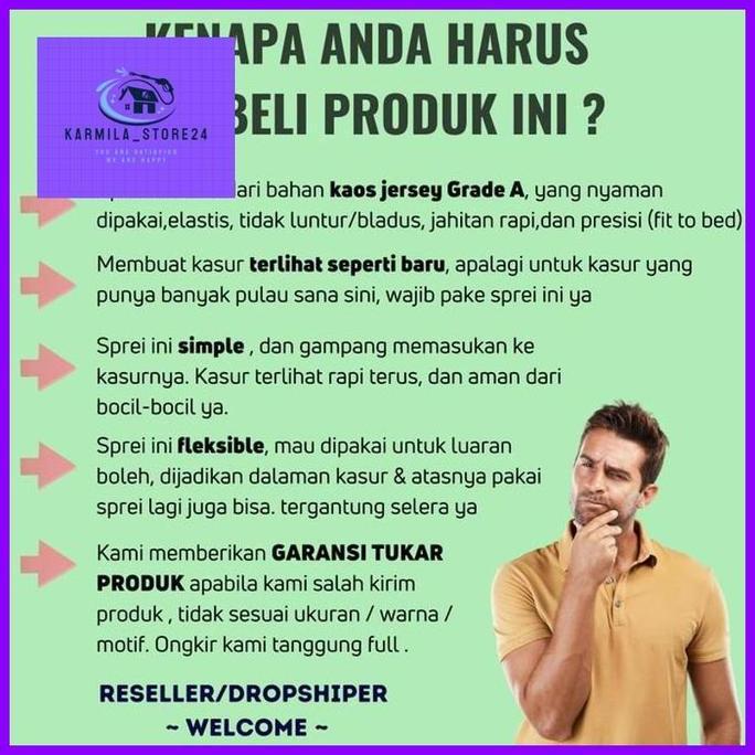 Sarung Kasur Uk.120x200x25-30 cm POLOS Untuk SPRINGBED